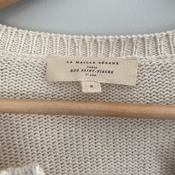 Sezane Léontine Jumper - Ecru/Navy - Picture 4 of 8